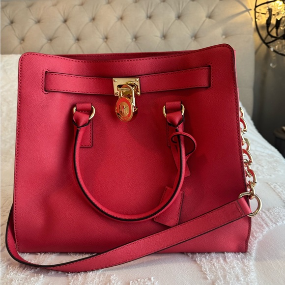 Michael Kors Large Pink leather Hamilton Tote - BRAND NEW - Picture 7 of 9